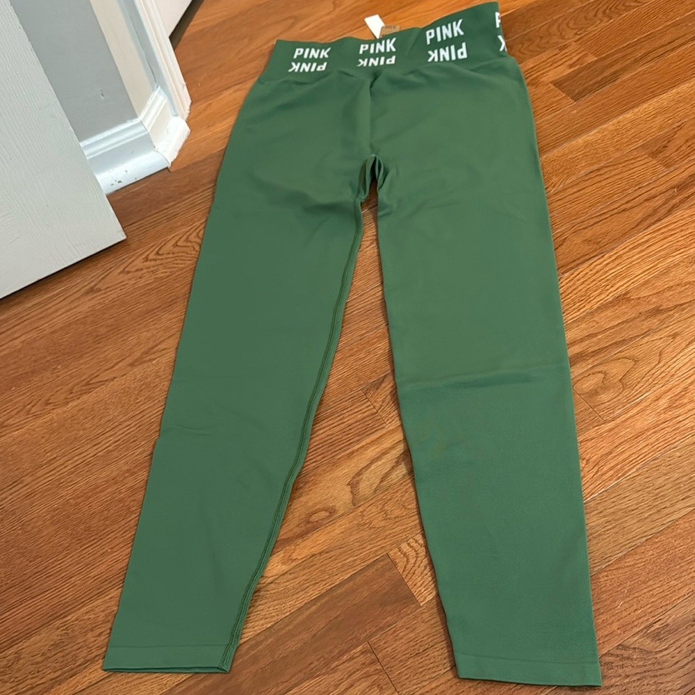 PINK Victoria's Secret Green Leggings, used once